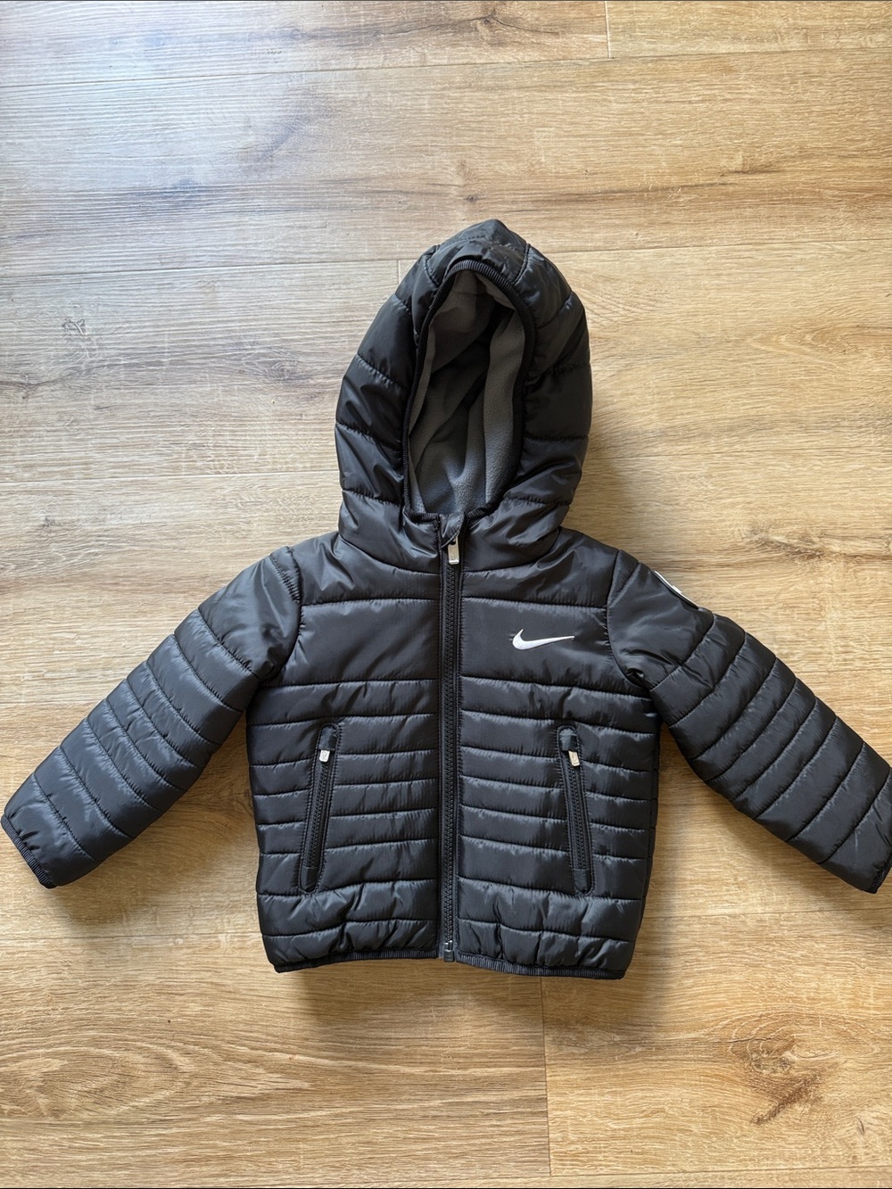 Nike Toddler Black Hooded Puffer Coat